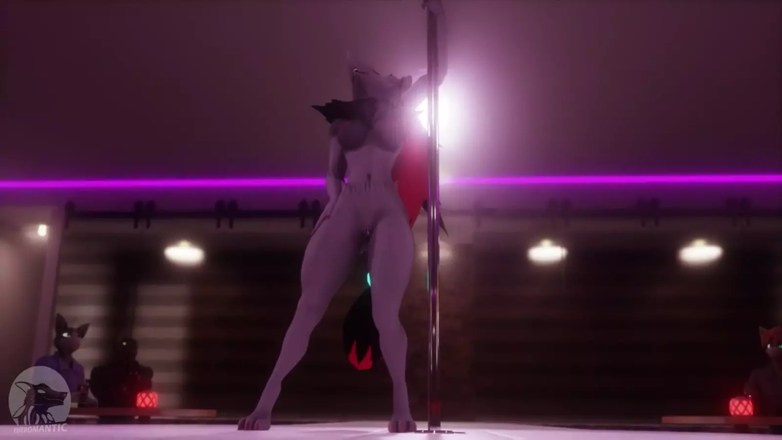 A character wearing a skimpy leggings getup and a opening up top